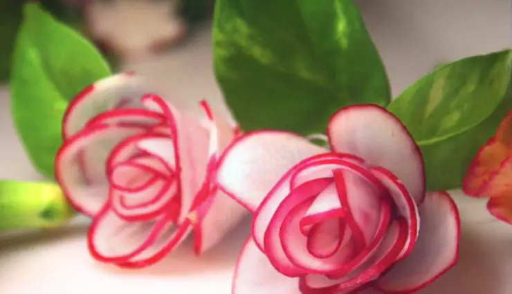 flowers made out of radish