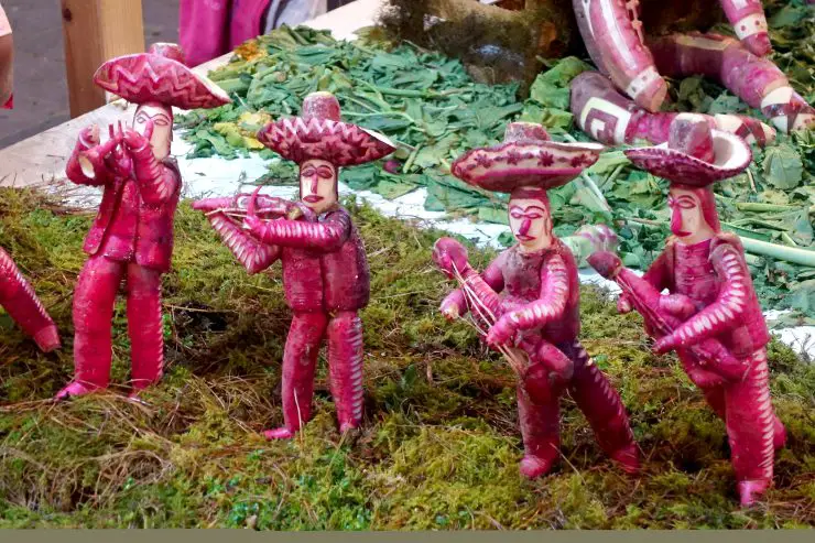 radish sculptures in mexican festival