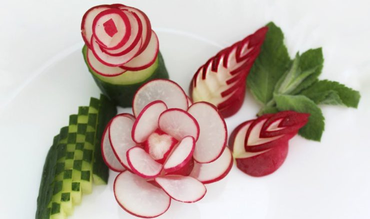 vegetable crafting - radish flower
